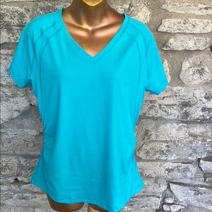 Women's Blue V-Neck Top